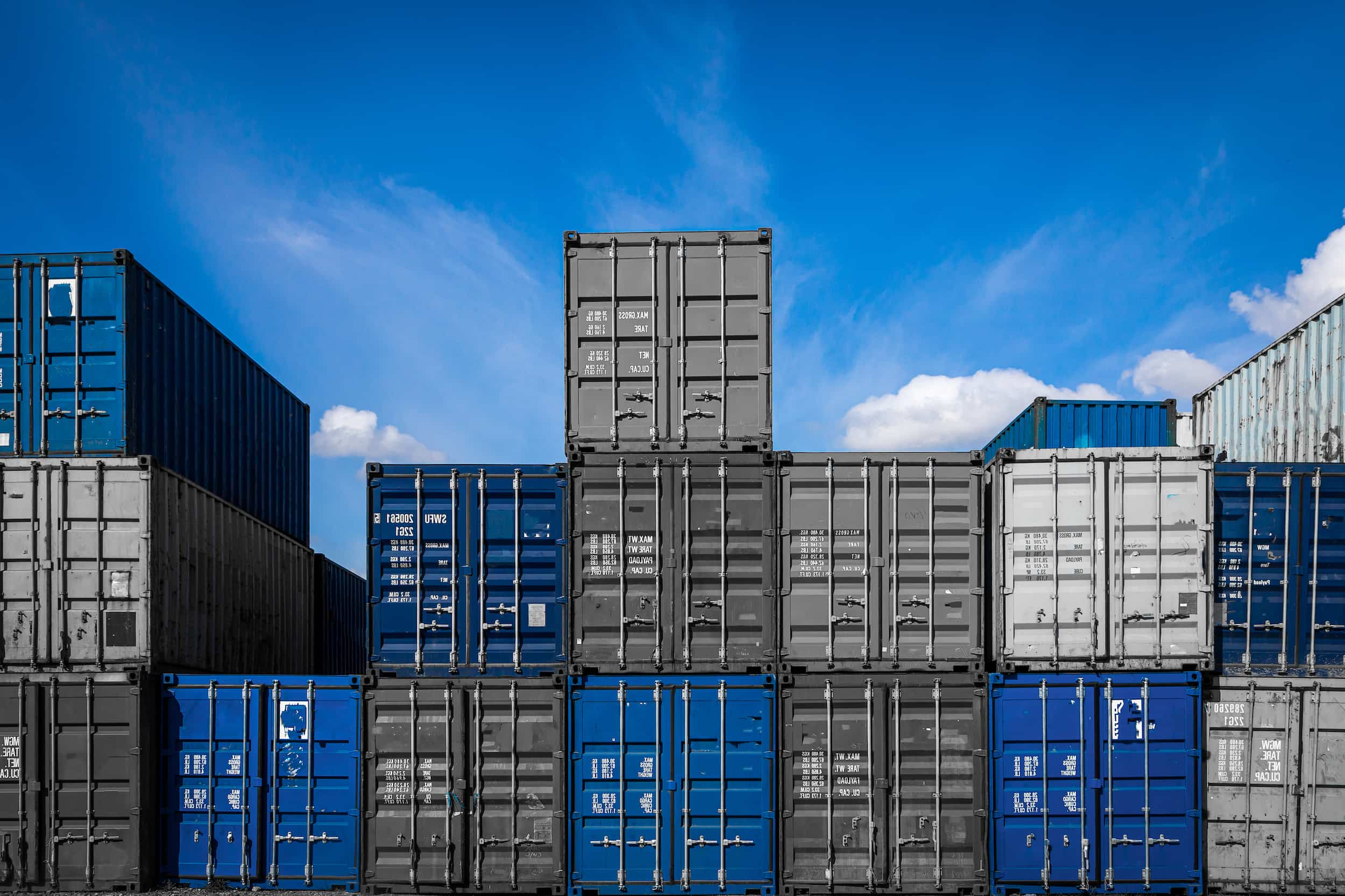 Shipping containers stacked on top of eachother