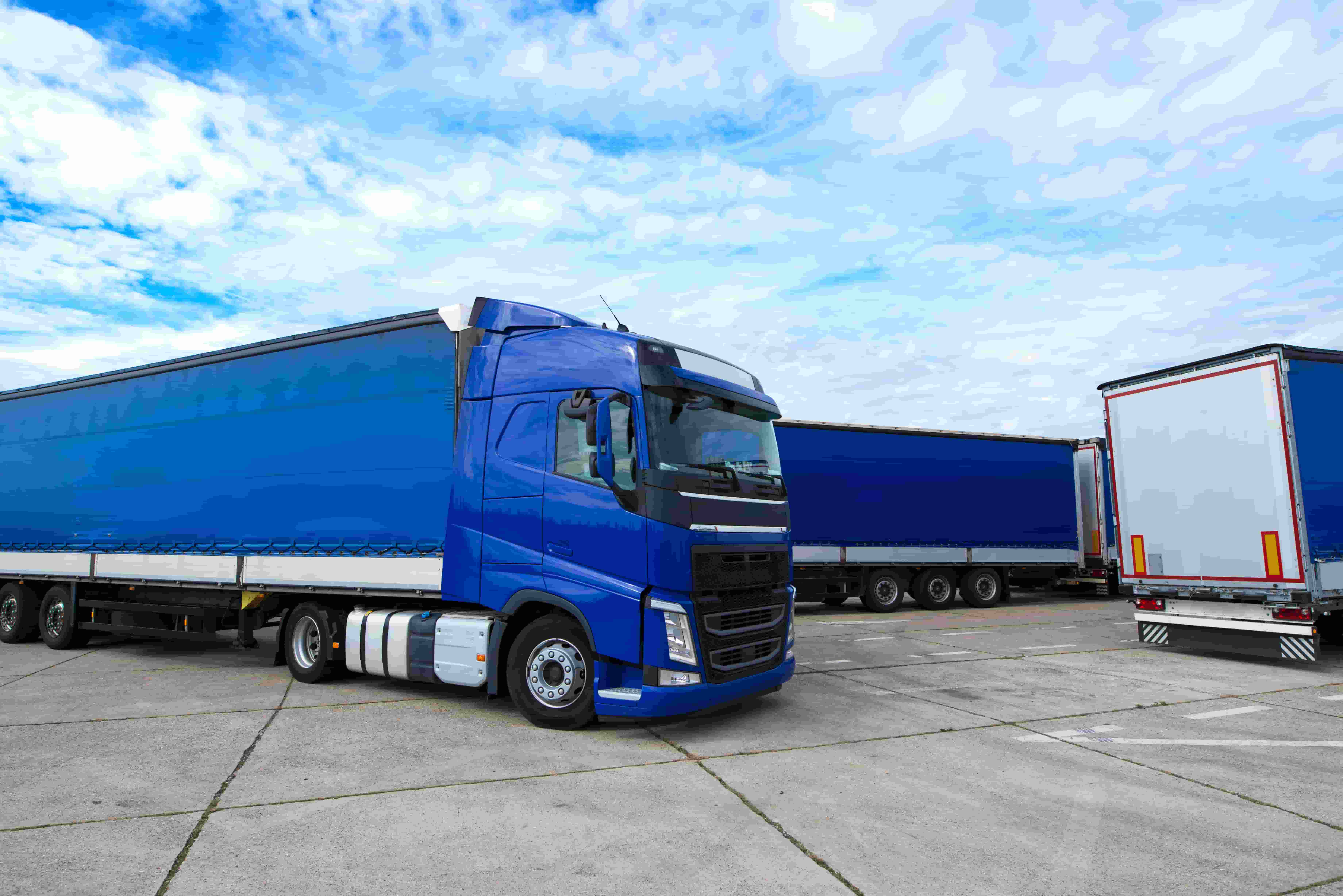 truck with trailer in port